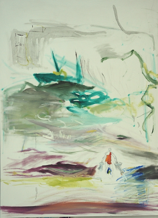 Mönch im Garten , 115 x 85 cm, 2014