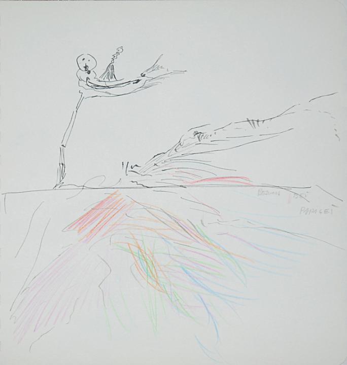 Besuch bei Papagei, 19x20 cm, 2009